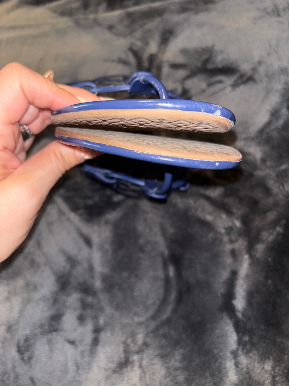 Tory Burch Patent Leather Miller Sandals in Royal Blue - Picture 6 of 7